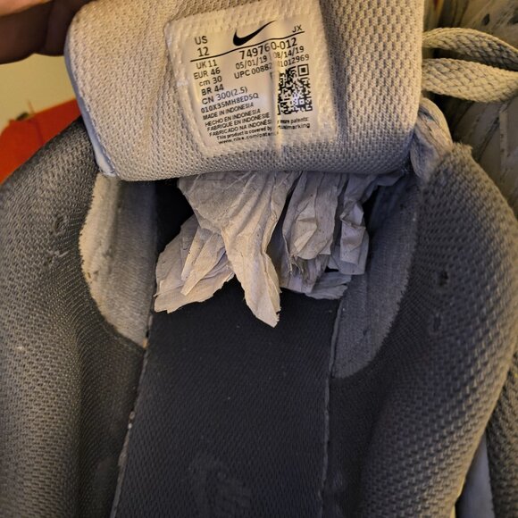 2019 version Nike Air Command Running Shoes Gray/Black Leather Men's Size 12 - Picture 9 of 10